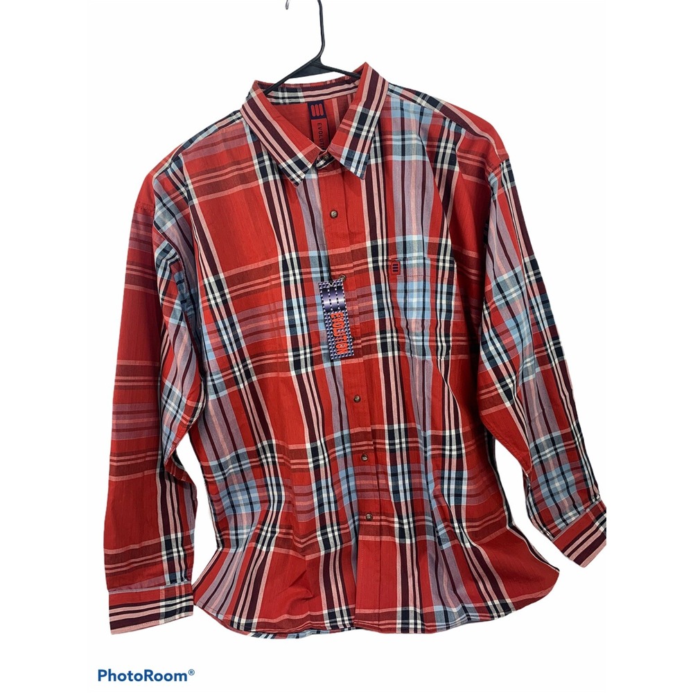 Evolution Men's Size 2XL Plaid Collared Button Down Long Sleeve Shirt
